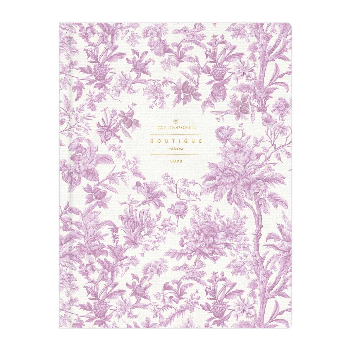 day designer boutique planner in 8x10 weekly monthly format with purple floral front cover