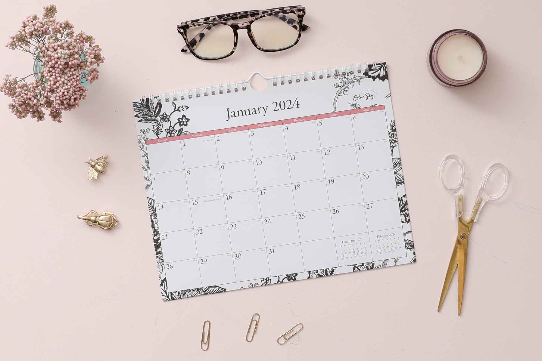 Analeis 2024 Wall Calendar 11x8.75