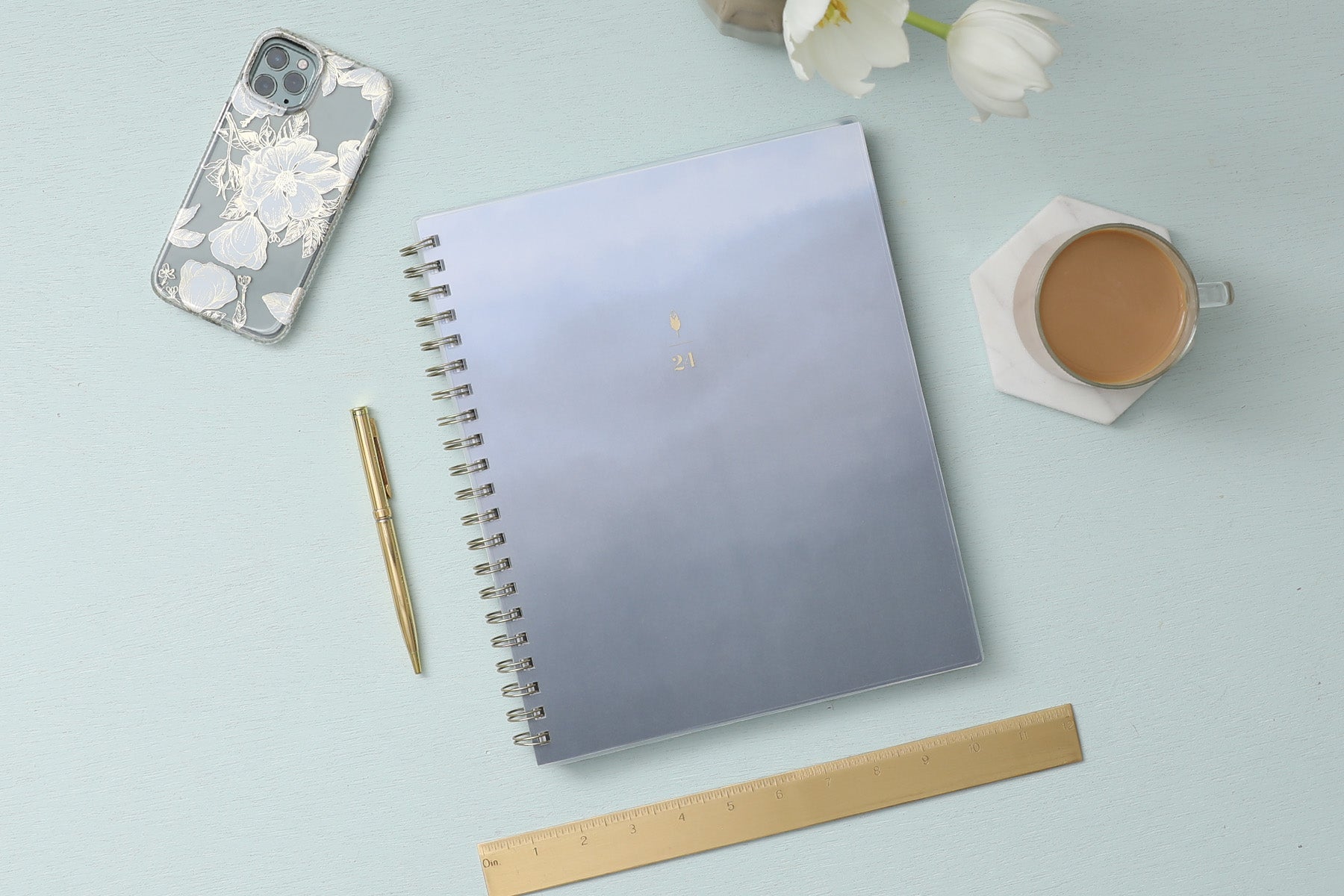 Airia Gray 2024 Weekly Monthly 8.5x11 Planning Calendar - inkWELL Press