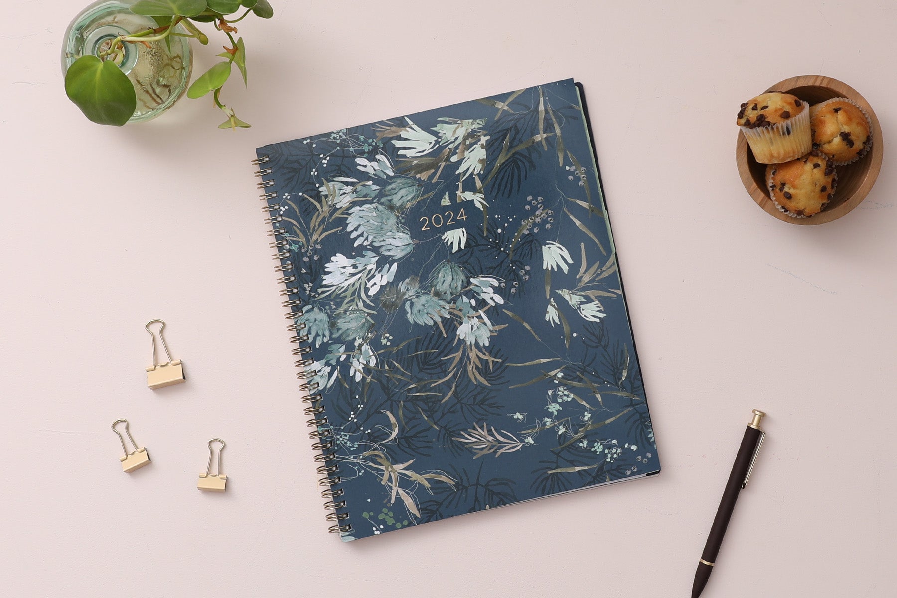 2024 weekly monthly planner featuring kelly ventura pattern front cover 8.5x11 8 planner size floral pattern