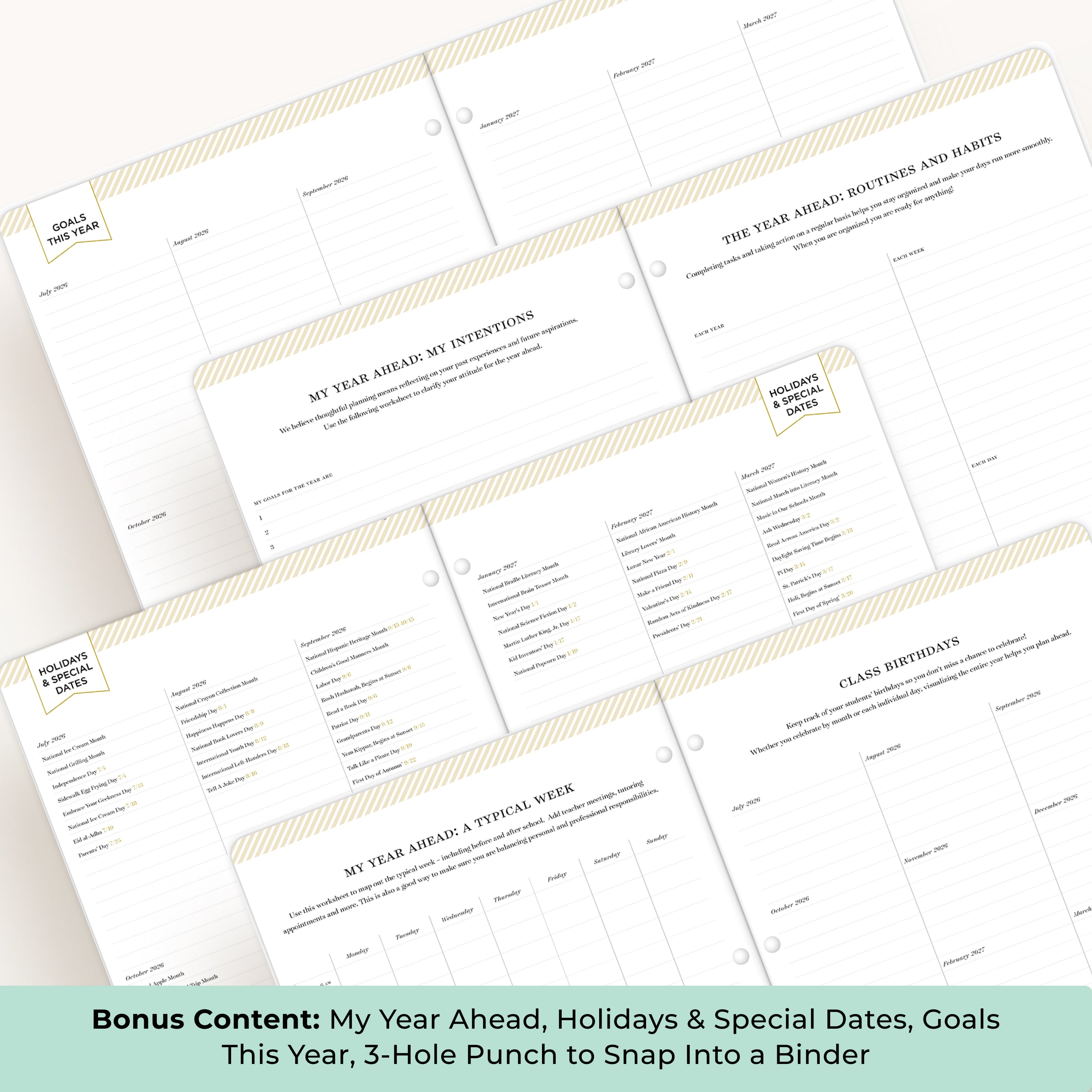 the academic planner has bonus content to ensure you have a strong, organized school year.