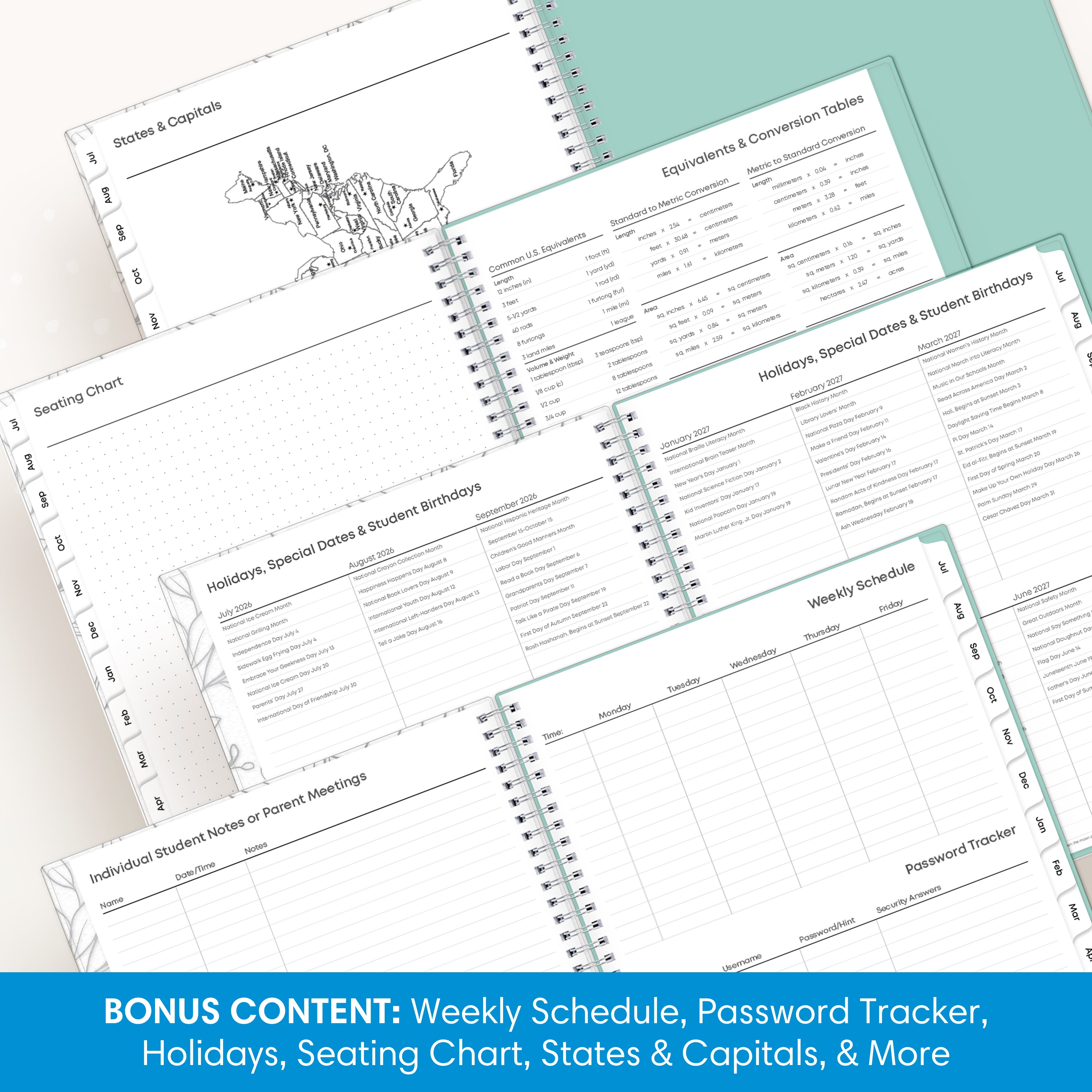 the academic planner has bonus content to ensure you have a strong, organized school year.
