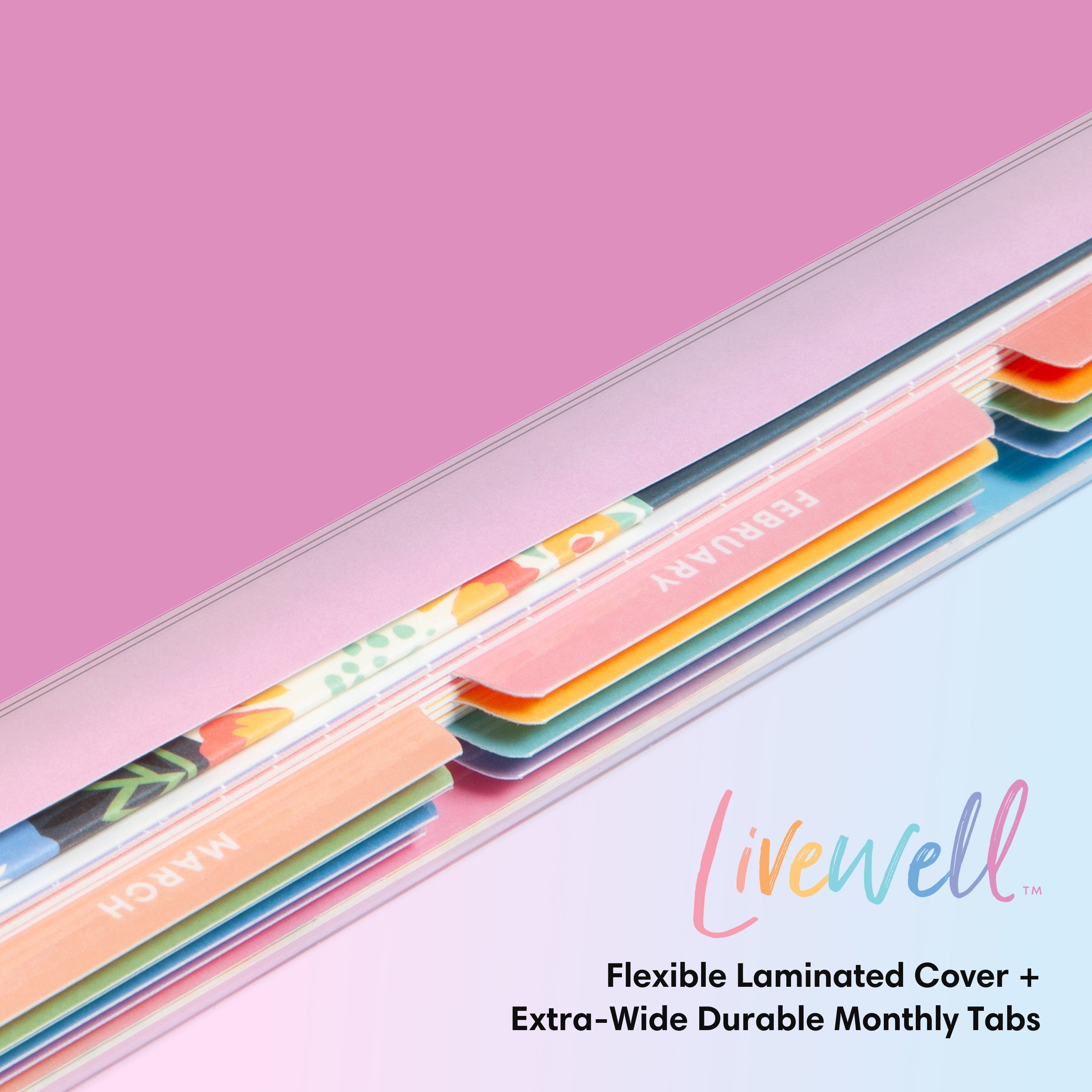 quality multi-colored monthly tabs easily accessible to flip through specific months