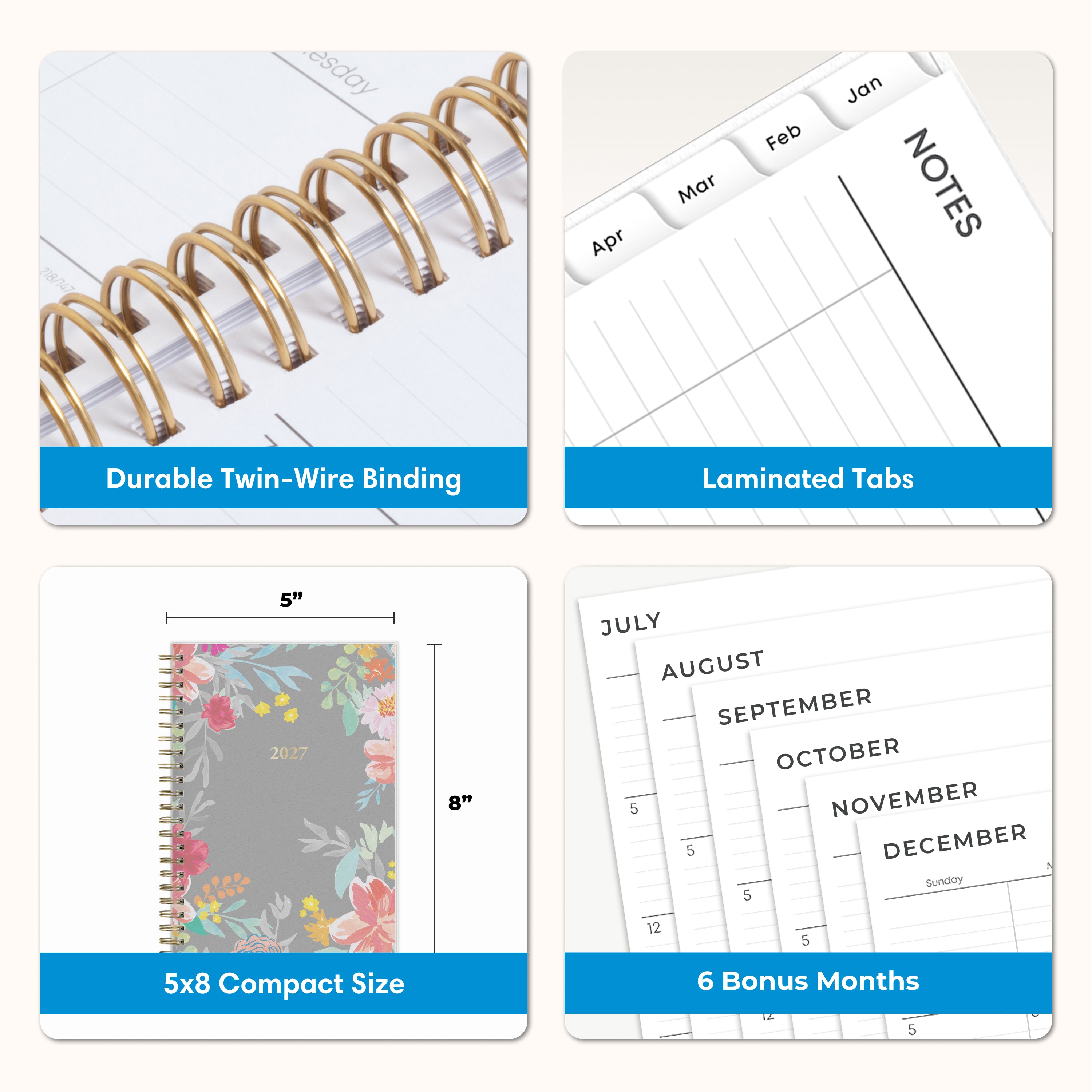 Sophie 2027 Weekly Monthly 5x8 Planning Calendar