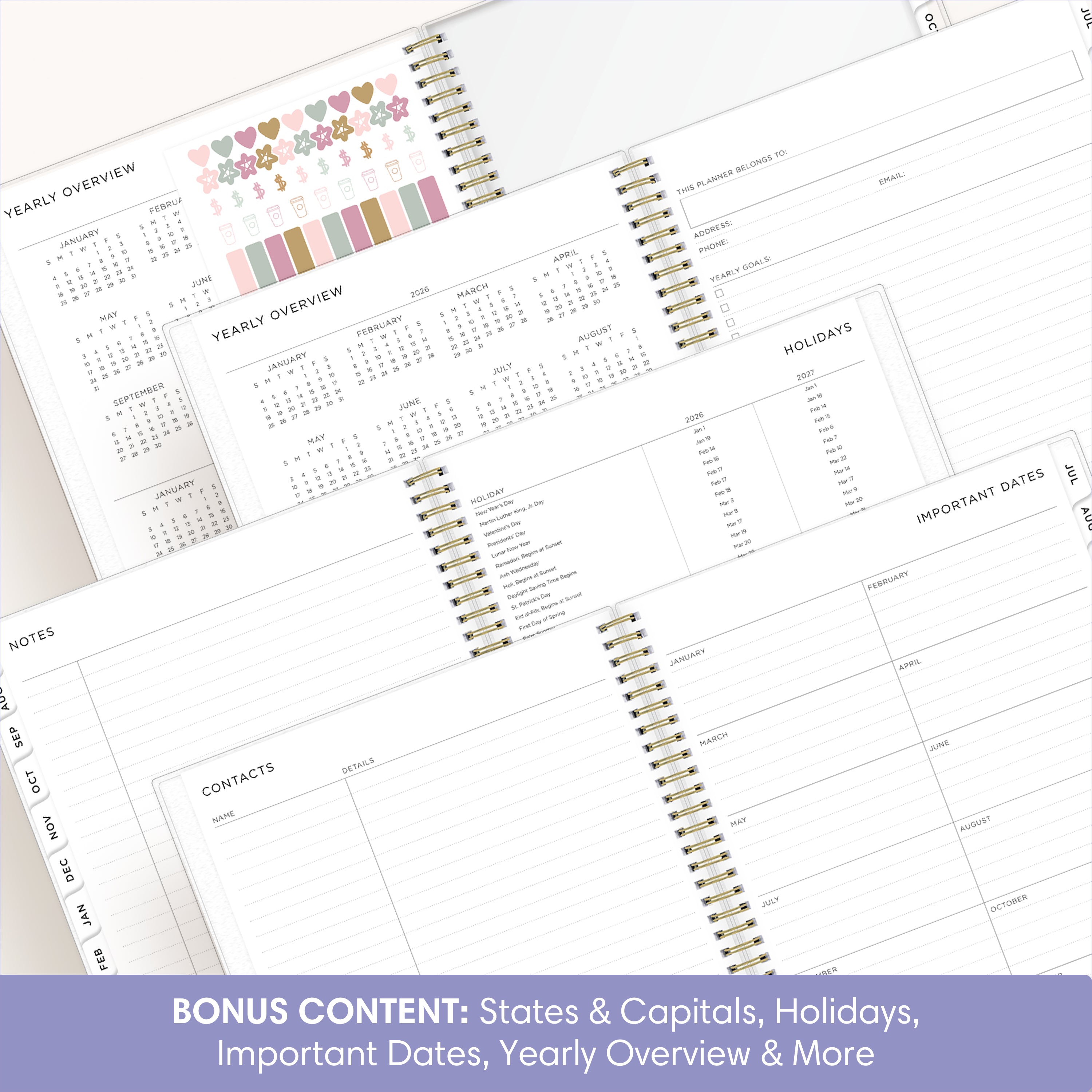 the academic planner has bonus content to ensure you have a strong, organized school year.