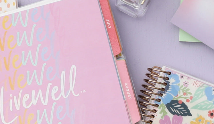 Interior of a LiveWell planner with durable monthly tabs
