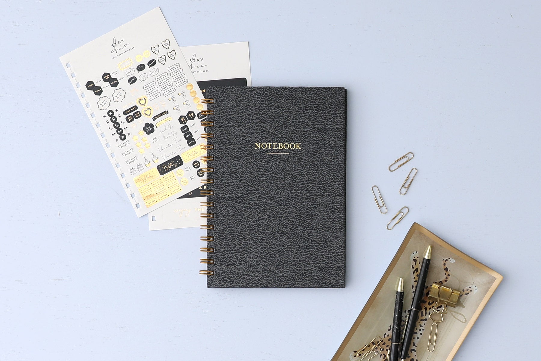 pebble grain notebook in 5.75 x 8.5 size with lined notes pages