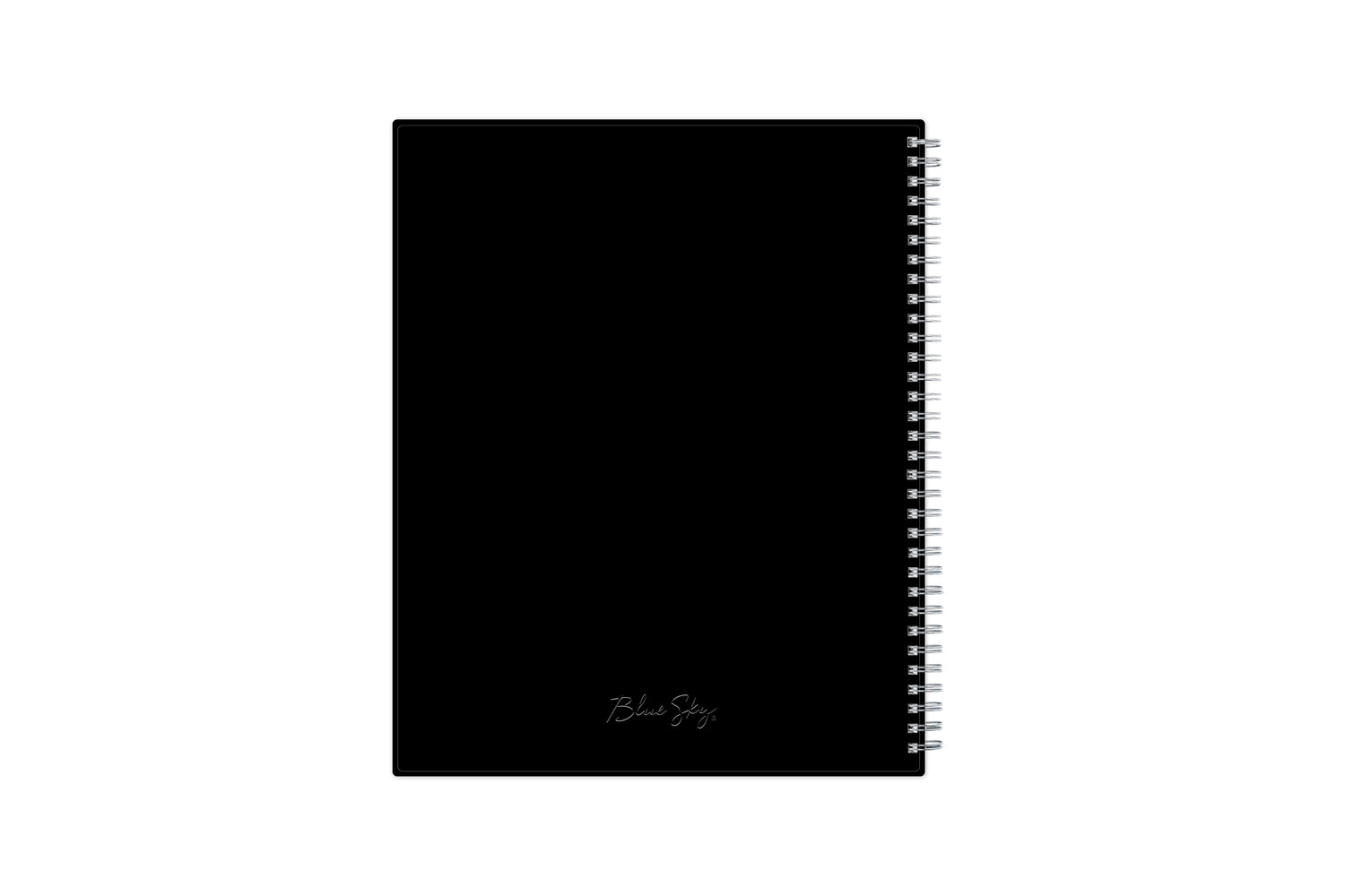 January 2024 to December 2024 weekly planner featuring a solid flexible black back cover, silver twin wire-o, and a compact 8.5x11 size planner