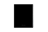 January 2025 to December 2025 weekly planner featuring a solid flexible black back cover, silver twin wire-o, and a compact 8.5x11 size planner