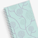 January 2024 - December 2024 weekly monthly planner featuring a floral front cover design and silver twin wire-o binding 5x8 size