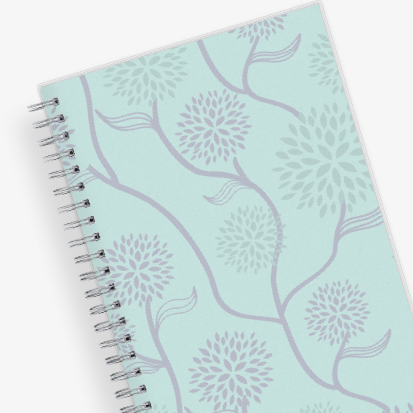 January 2024 - December 2024 weekly monthly planner featuring a floral front cover design and silver twin wire-o binding 5x8 size