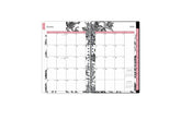 January 2024 - December 2024 weekly monthly planner featuring a monthly spread boxes for each day, lined writing space, notes section, reference calendars, and pink monthly tabs with white text in 5x8 size