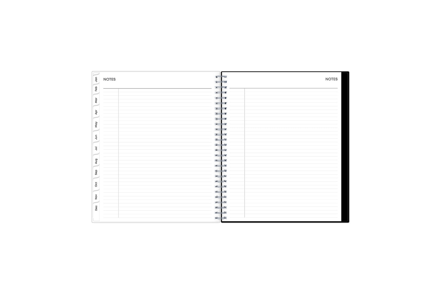 2025monthly book featuring ample lined writing space