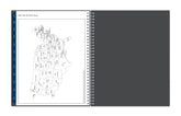 Planner with a map of the United States on one page and a plain page on the other, on a white background.