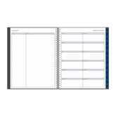 contacts page listing name and information on the left side and important dates on the right side for each month.