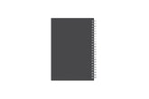 January 2025 - December 2025 weekly monthly planner featuring a charcoal back cover design and silver twin wire-o binding