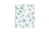 January 2024 to December 2024 weekly and monthly planner from Blue Sky featuring a floral pattern in hues of blue with twin silver wire-o binding and compact 8.5x11 size