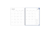 January 2024 - December 2024 weekly monthly planner featuring a monthly spread boxes for each day, lined writing space, notes section, reference calendars, and mint blue monthly tabs with white text in 8.5x11 size