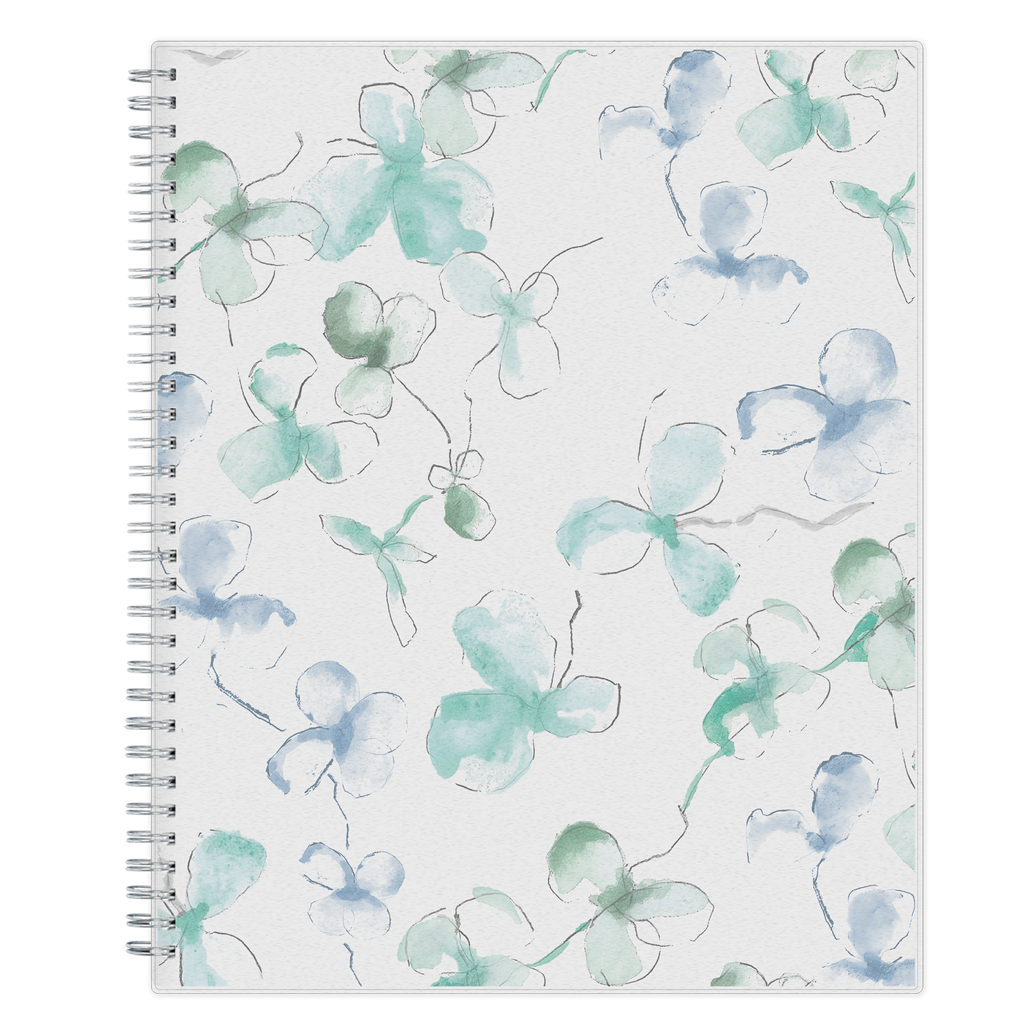 2027 blue sky planner floral front cover in 8.5x11 size with twin wire o binding