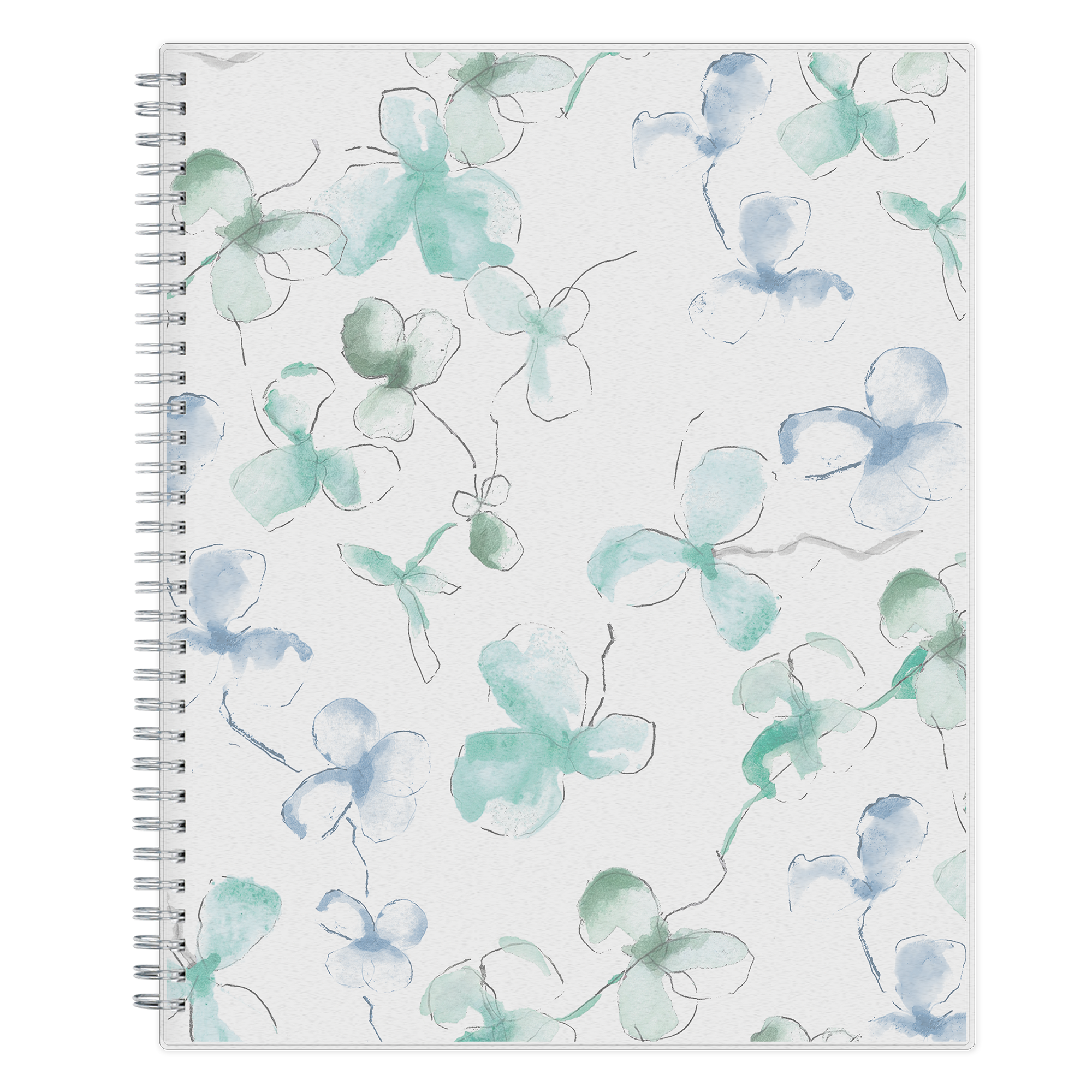 2027 blue sky planner floral front cover in 8.5x11 size with twin wire o binding