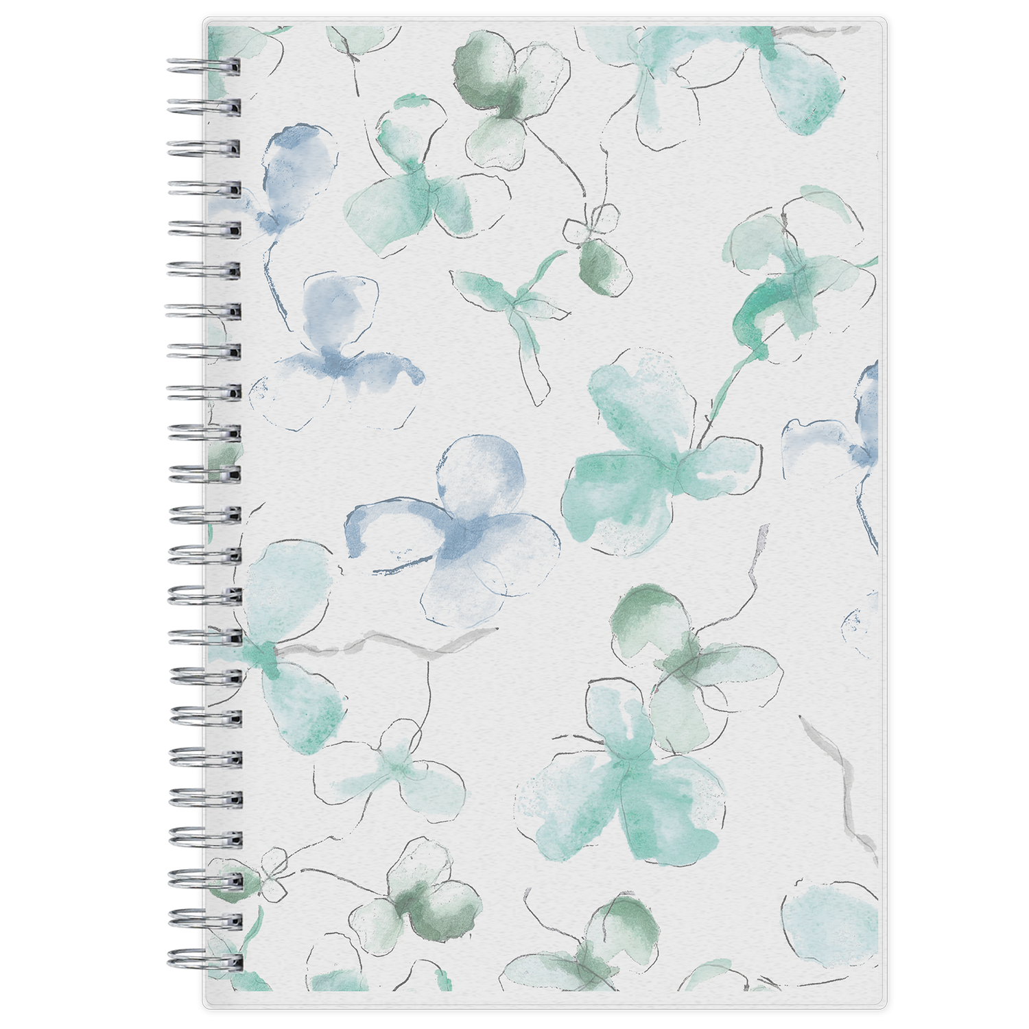 2027 blue sky planner floral front cover in 5x8 size with twin wire o binding