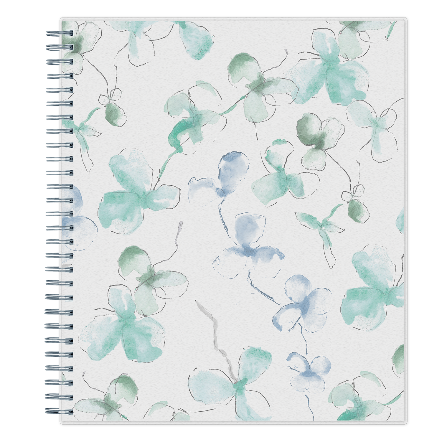 2027 blue sky planner floral front cover in 8x10 size with twin wire o binding