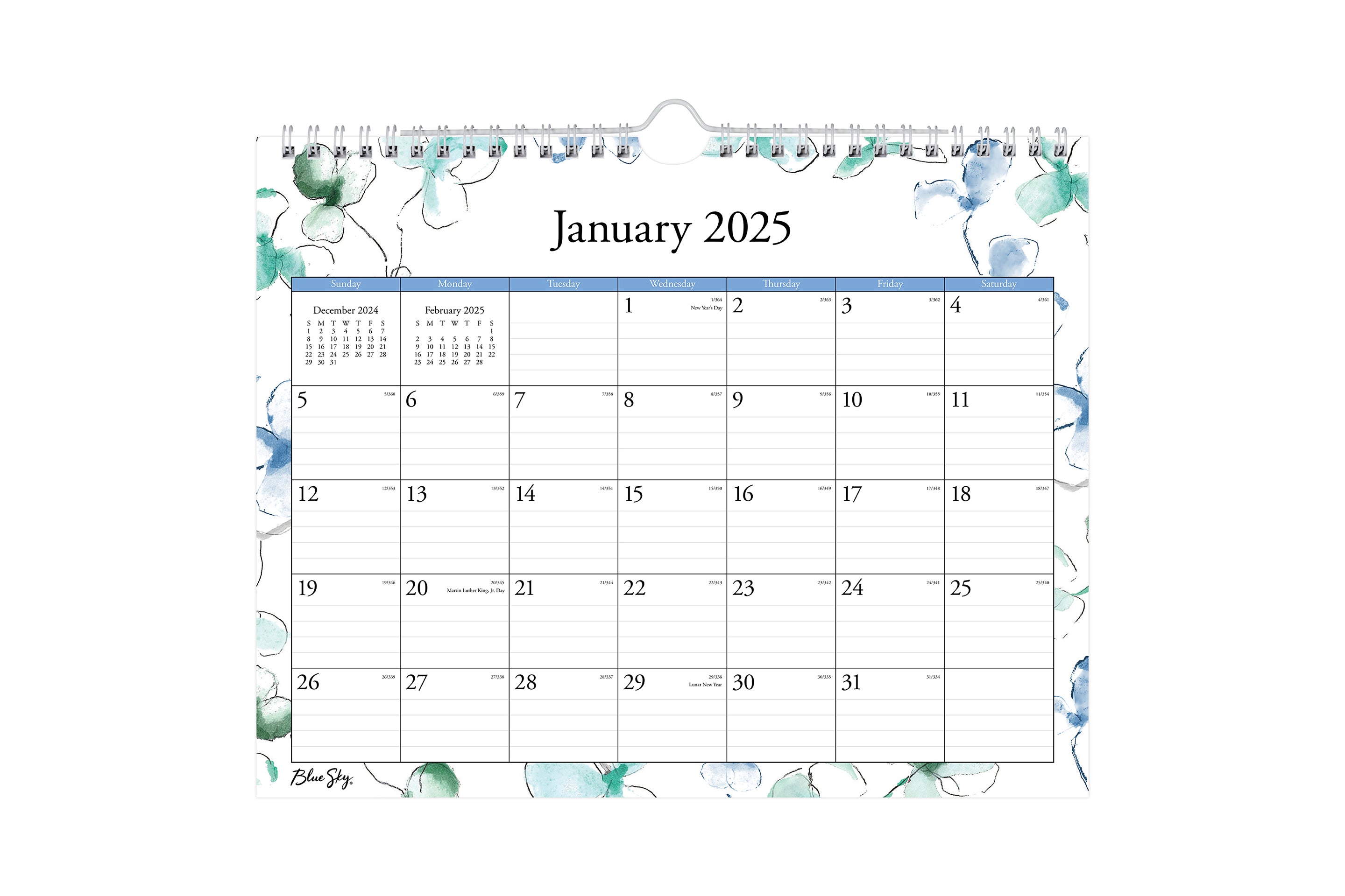 Lindley 2025 Wall Calendar 11x8.75 Blue Sky