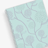 January 2024 - December 2024 weekly monthly planner featuring a floral front cover design and silver twin wire-o binding