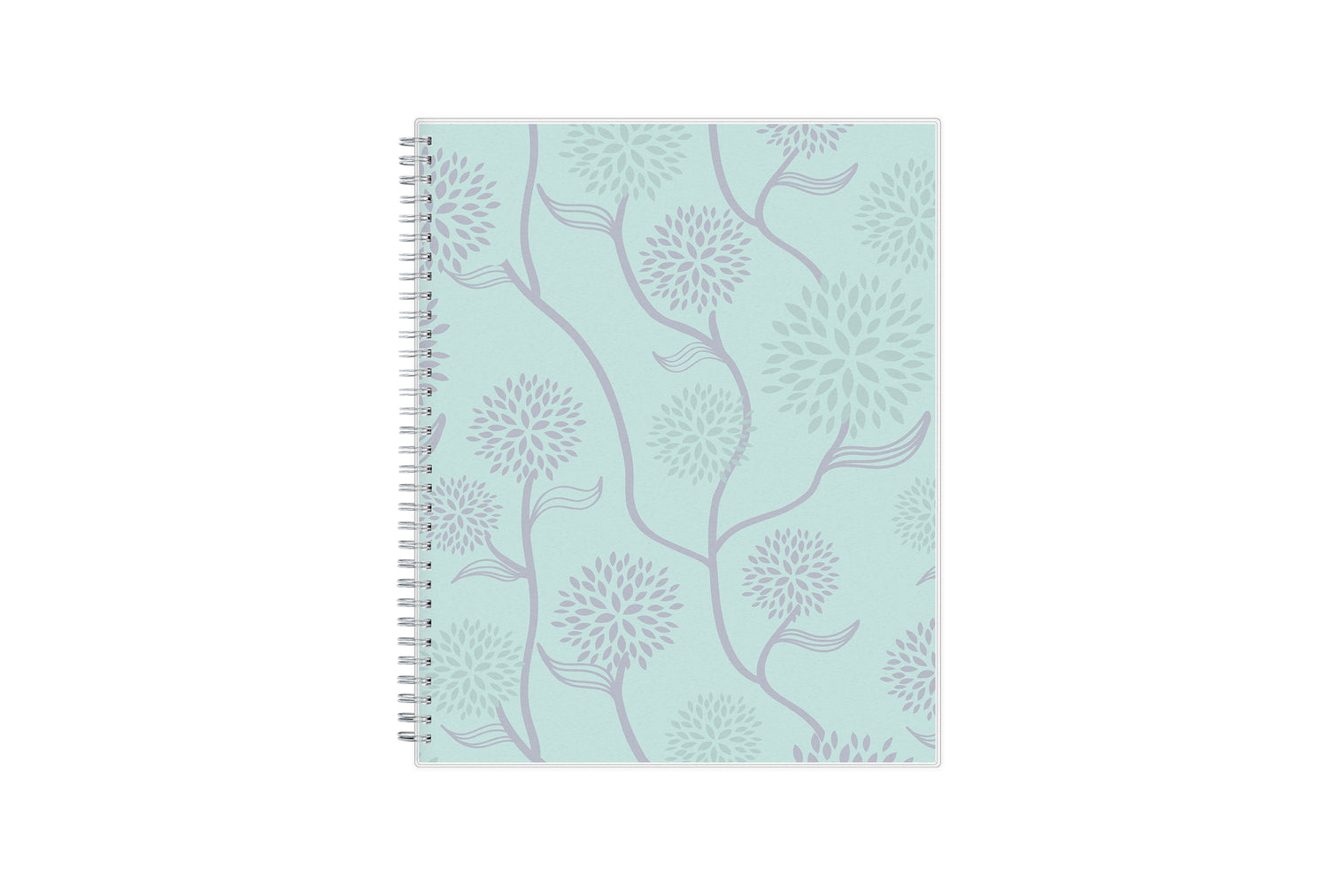 January 2024 - December 2024 weekly monthly planner featuring a floral front cover design and silver twin wire-o binding