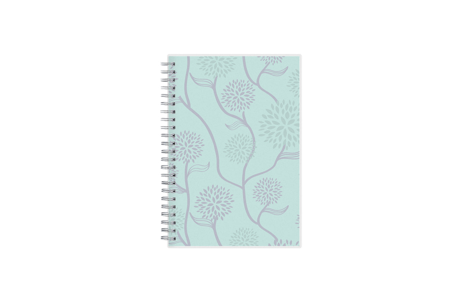 January 2024 - December 2024 weekly monthly planner featuring a floral front cover design and silver twin wire-o binding 5x8 size