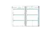 January 2024 - December 2024 weekly monthly planner featuring a weekly spread with lined writing space, notes section, reference calendars, and light purple monthly tabs in 5x8 size