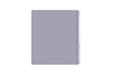 2025 monthly planner in a 8x10 planner size featuring silver binder, floral poppy flower on light purple  background