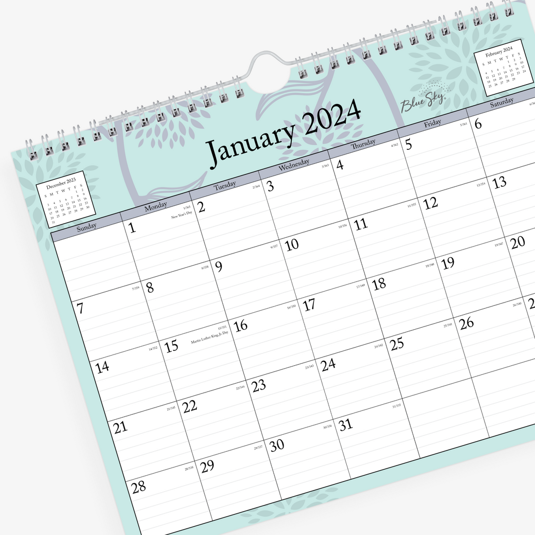 January 2024 - December 2024 monthly wall calendar in 11 x 8.75 size