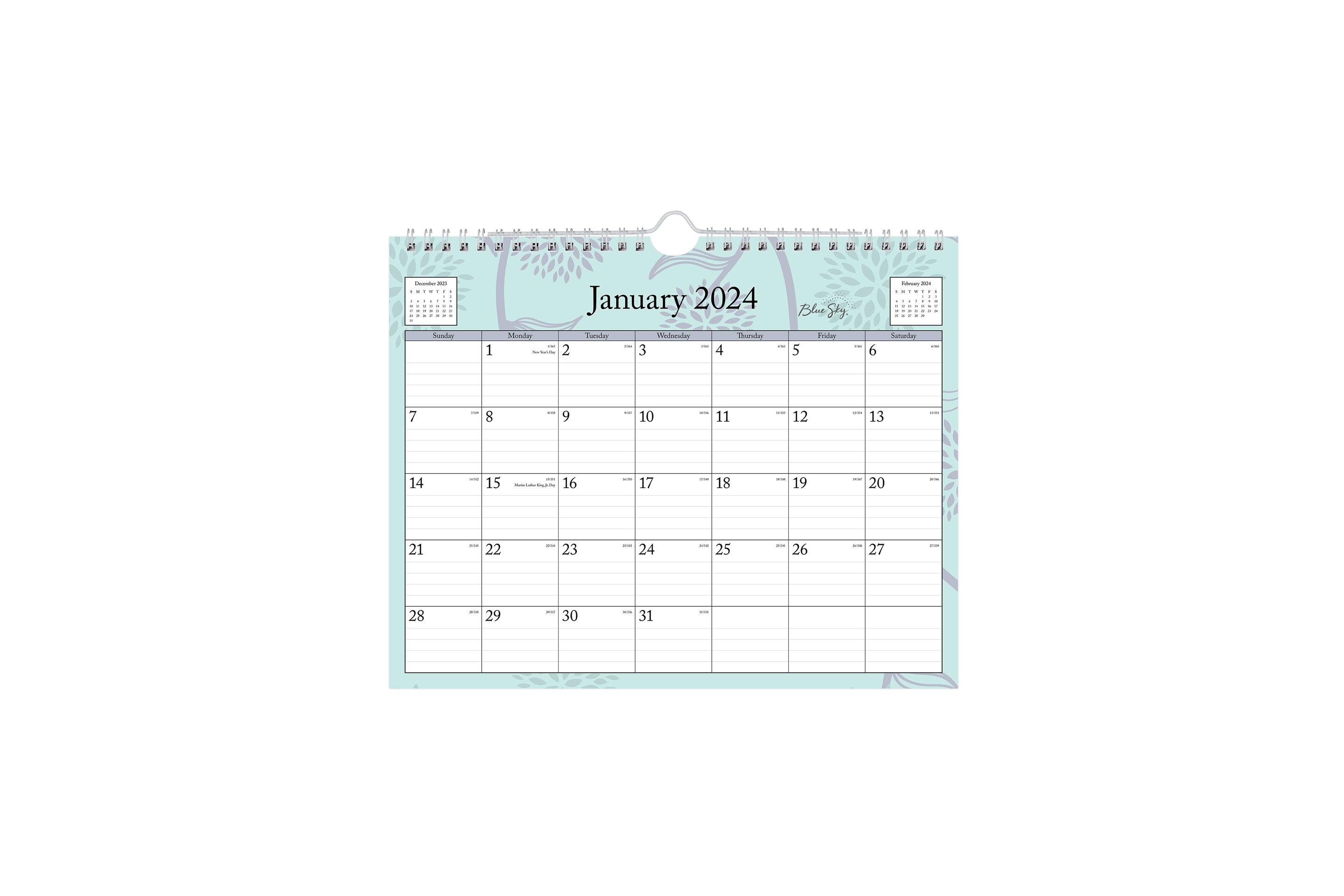 January 2024 - December 2024 monthly wall calendar in 11 x 8.75 size
