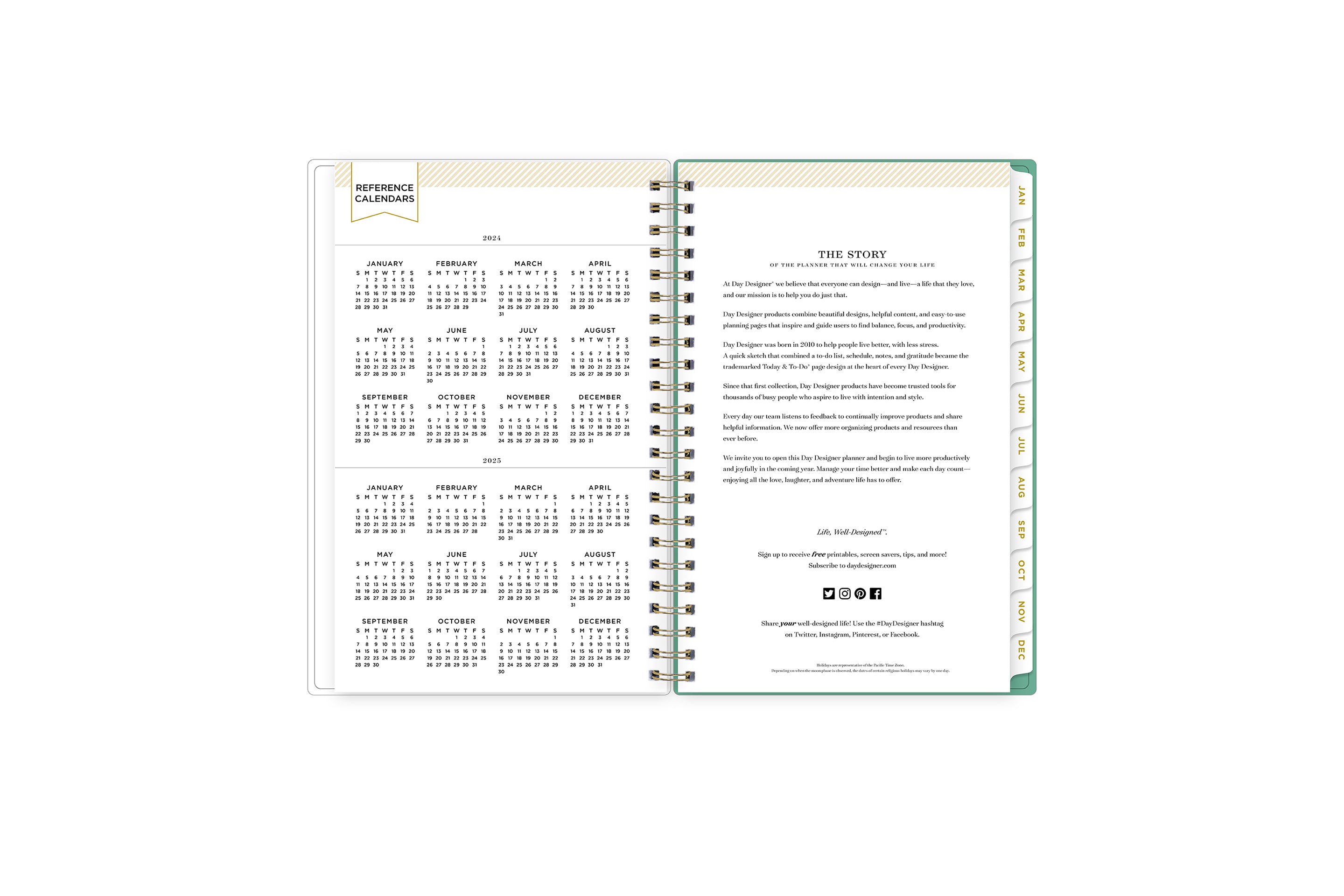 2024 and 2025 reference calendar