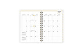 January 2024 - December 2024 daily monthly planner featuring a daily spread with lined writing space, notes and to-do list, one hour increments, and ample planning sections in a compact 5x8 size