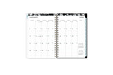 2024 weekly monthly planner featuring a monthly view with lined writing space for each date, reference calendars, and light blue monthly tabs
