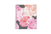 January 2024 - December 2024 monthly planner from Blue Sky features beautiful floral cover design with twin rose gold binding