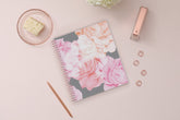 January 2025 - December 2025 monthly planner from Blue Sky features beautiful floral cover design with twin rose gold binding