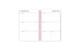 This January 2025 - December 2025 weekly monthly planner features a weekly spread with ample lined writing space for each day, notes section, to -do list, and monthly tabs for easy navigating in a 5x8 planner size