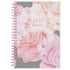 2027 planner with pink floral design on a gray background