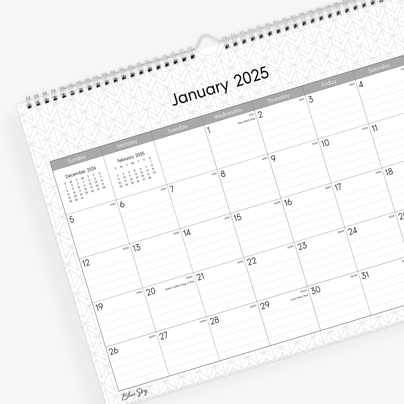 2025 Enteprise 15x12 Wall Calendar Blue Sky