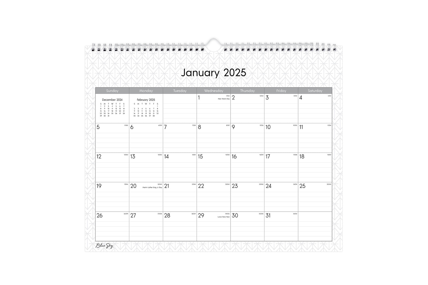 2025 Enteprise 15x12 Wall Calendar Blue Sky