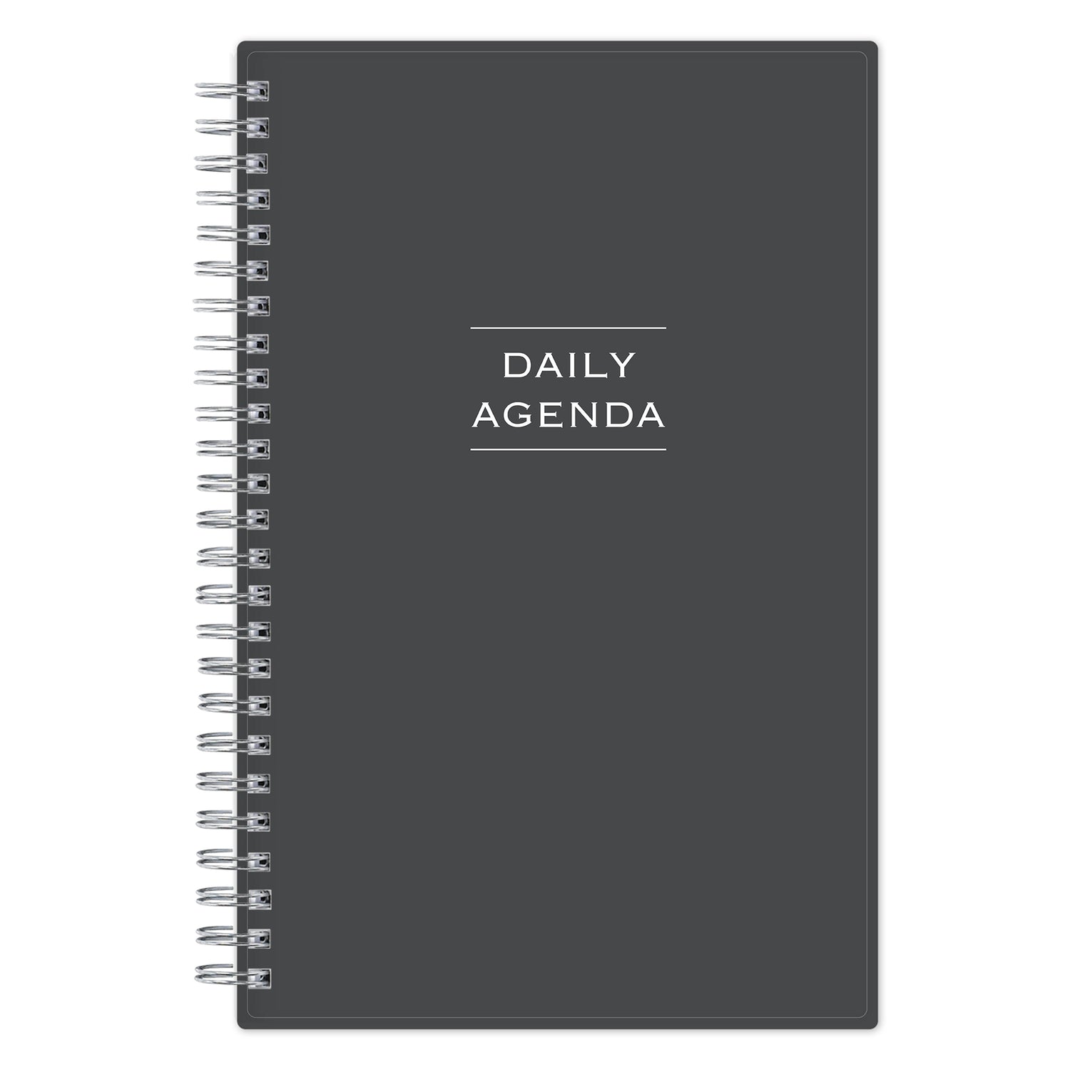 charcoal gray daily agenda non-dated in 5.5 x 8.5 planner notebook size
