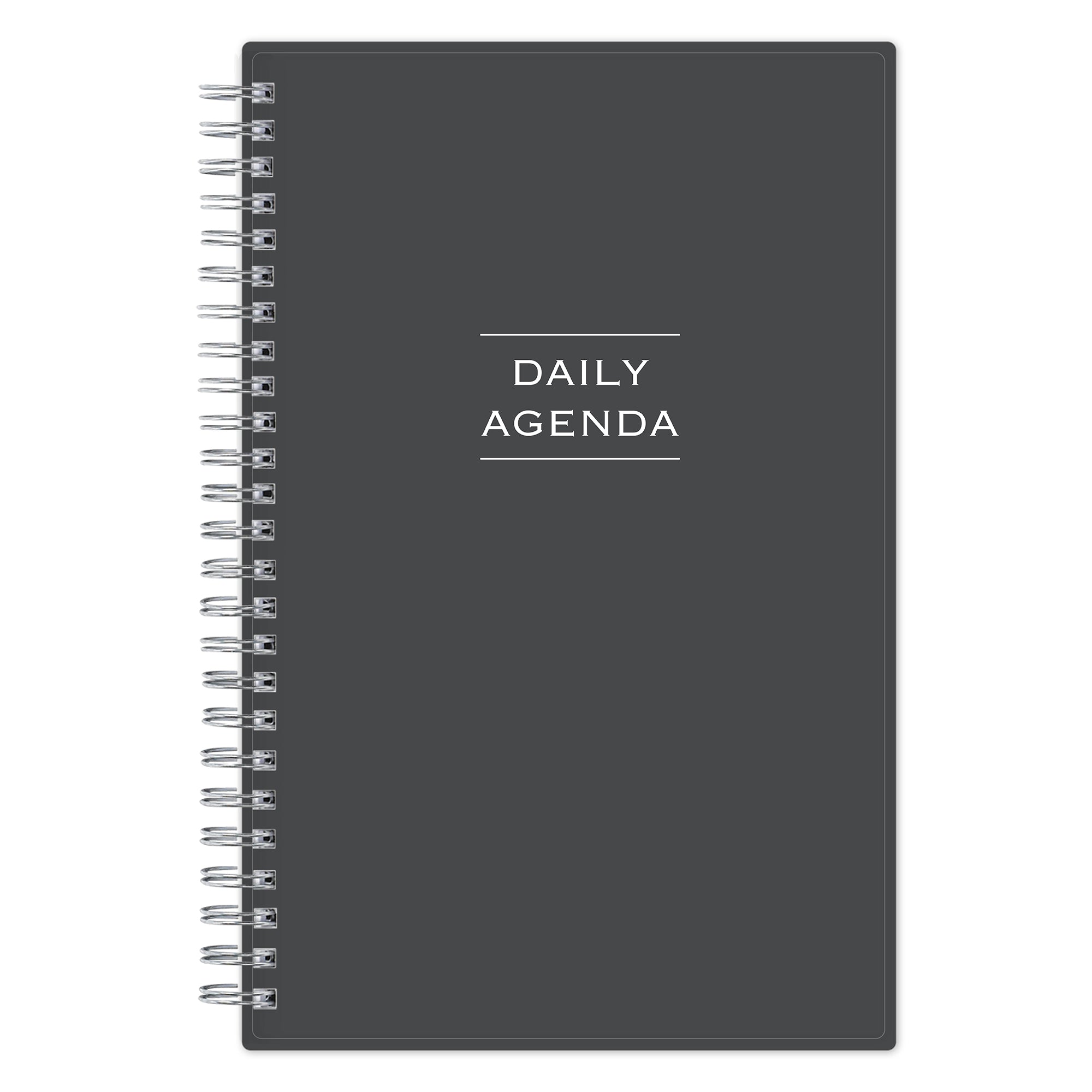 charcoal gray daily agenda non-dated in 5.5 x 8.5 planner notebook size
