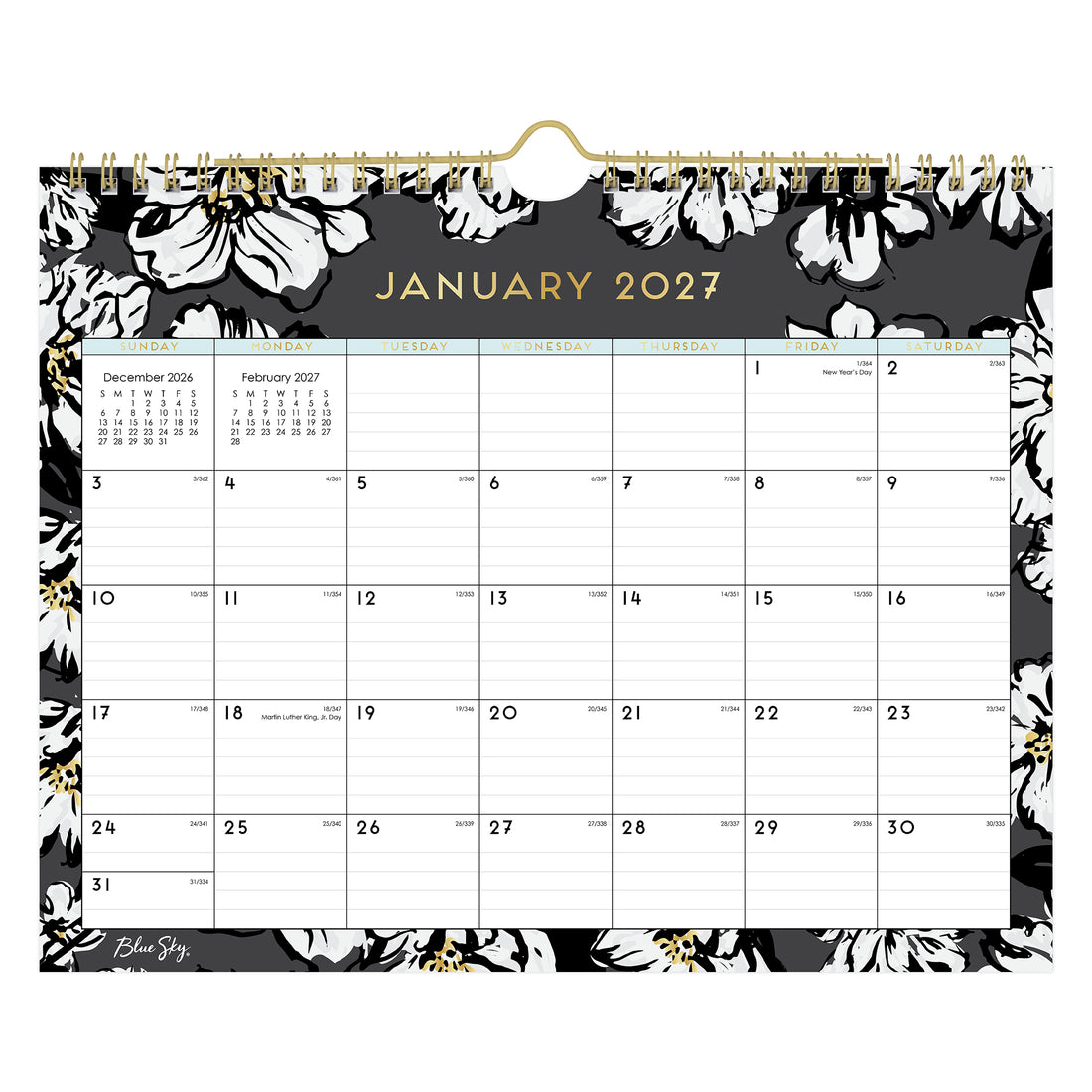 Baccara Dark 2027 Wall Calendar 11x8.75