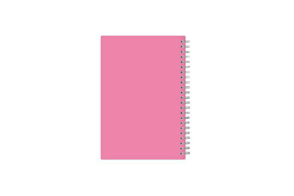 weekly monthly academic school planner featuring twin wire-o binding and a pink back cover in 5x8 planner size