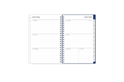  weekly and monthly academic planner featuring a weekly spread with ample lined writing space for notes, to-do list, weekly goals in a 5x8 planner