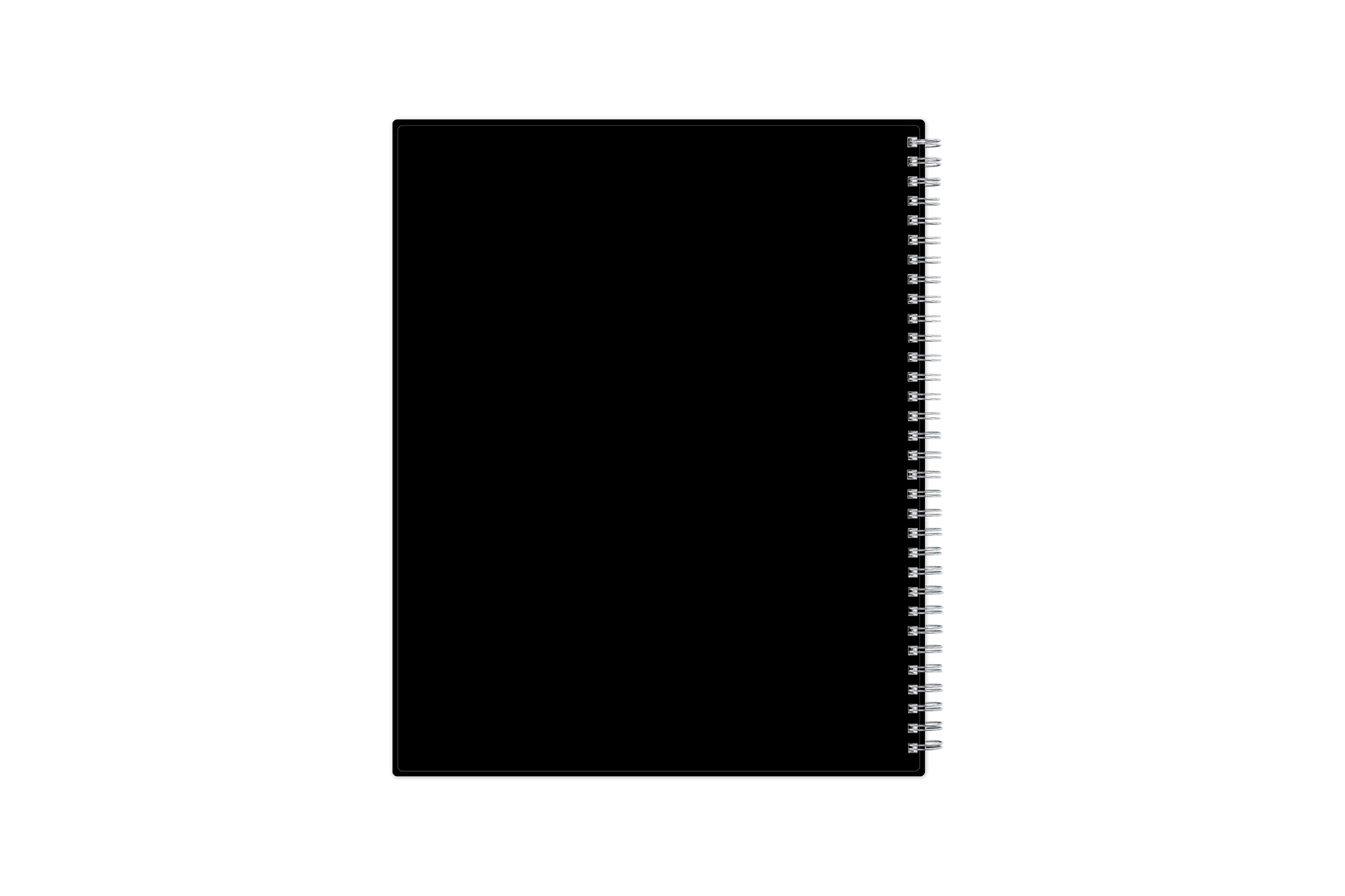  weekly monthly academic school planner featuring twin wire-o binding and a solid black back cover in 8.5x11 planner size