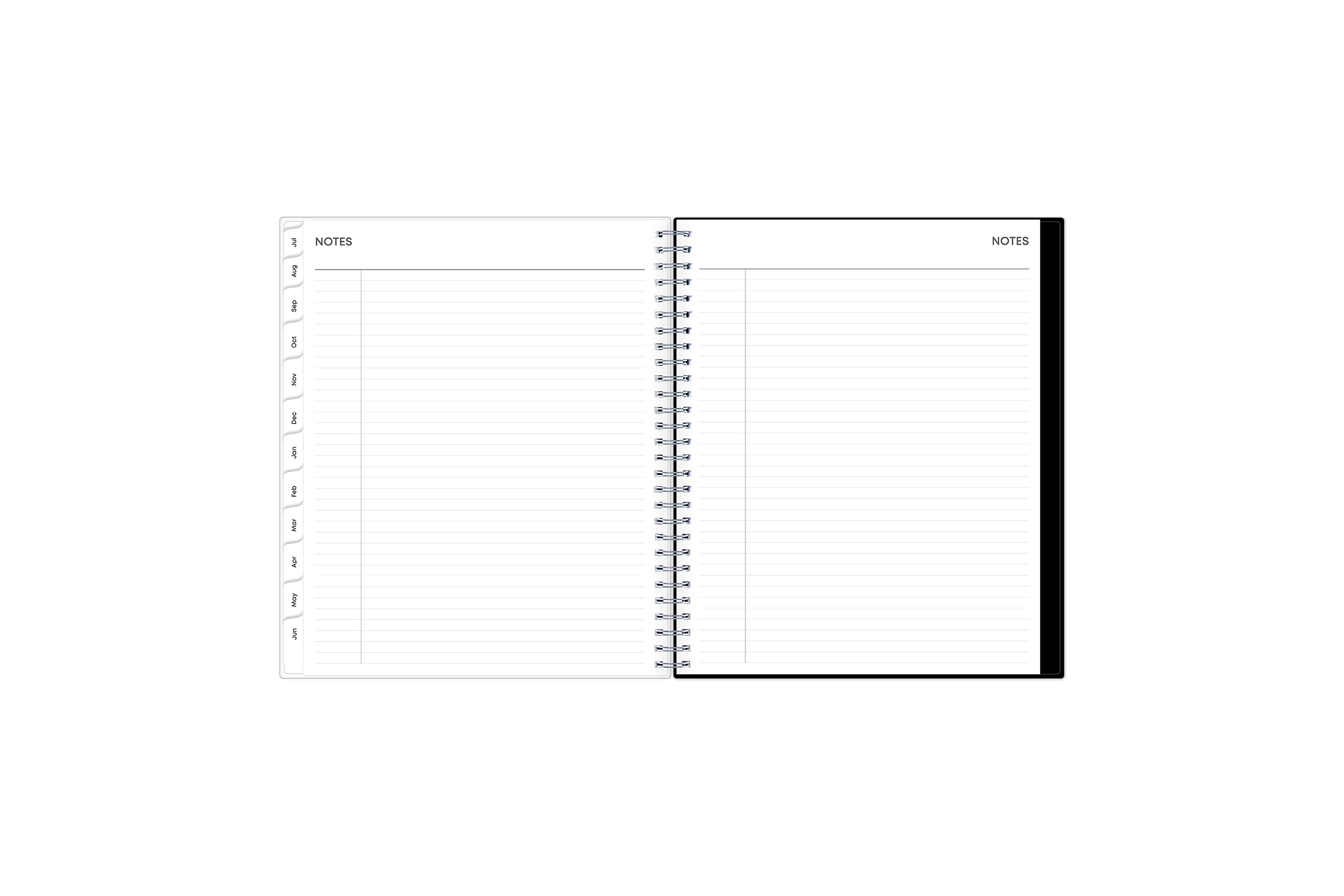 monthly planner includes extra notes pages for misc. notes, projects, and goals